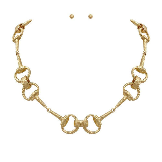 Montana Boho Western Spirit Jewelry: HORSEBIT LINK METAL NECKLACE