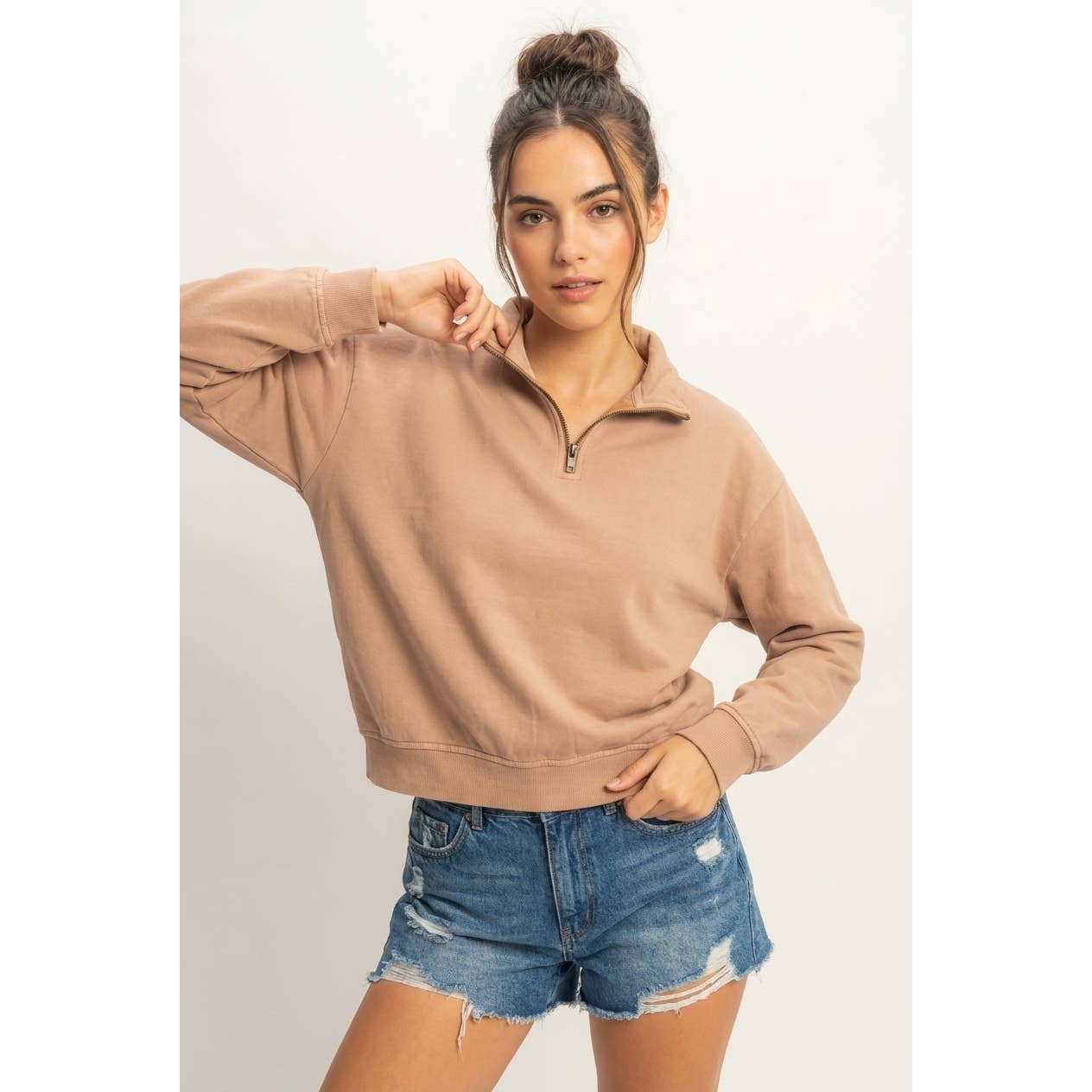 Sweatshirt: Half Zip Long Sleeve