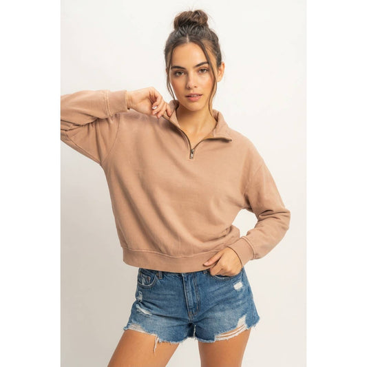 Sweatshirt: Half Zip Long Sleeve