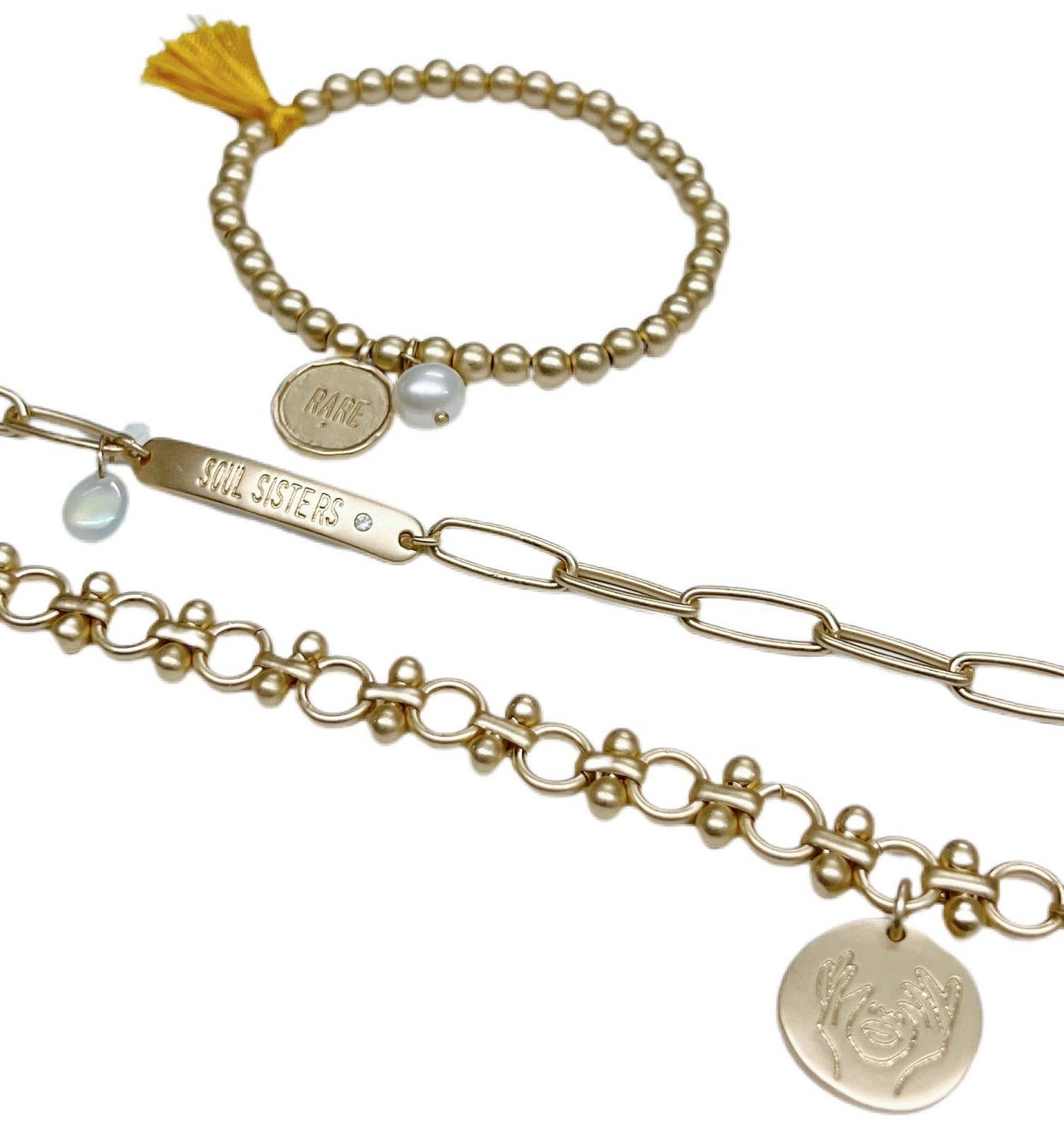 La Déesse Collection "Zaria" Brass Stretch Bracelet