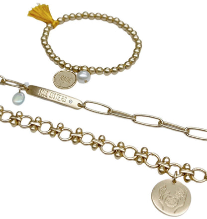 La Déesse Collection "Zaria" Brass Stretch Bracelet