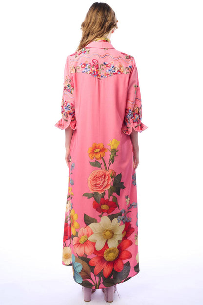 Beauty Mark Maxi Duster- Rose | Floral Duster | Spring Dress