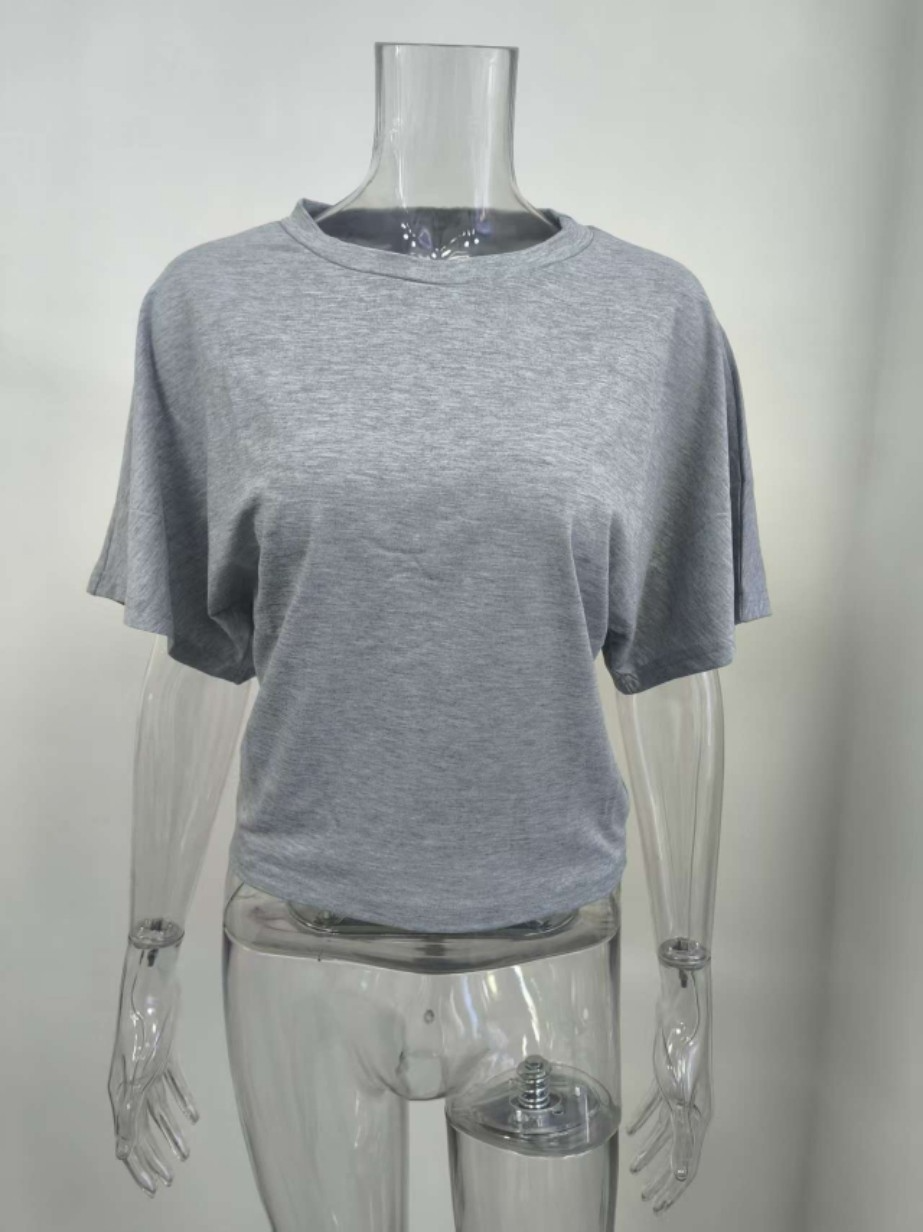 Ruched Waist Short Sleeve Top