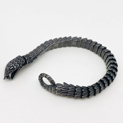 VOGUE—Runway Series: Black Coated Stainless Steel Snake Chain Bracelet