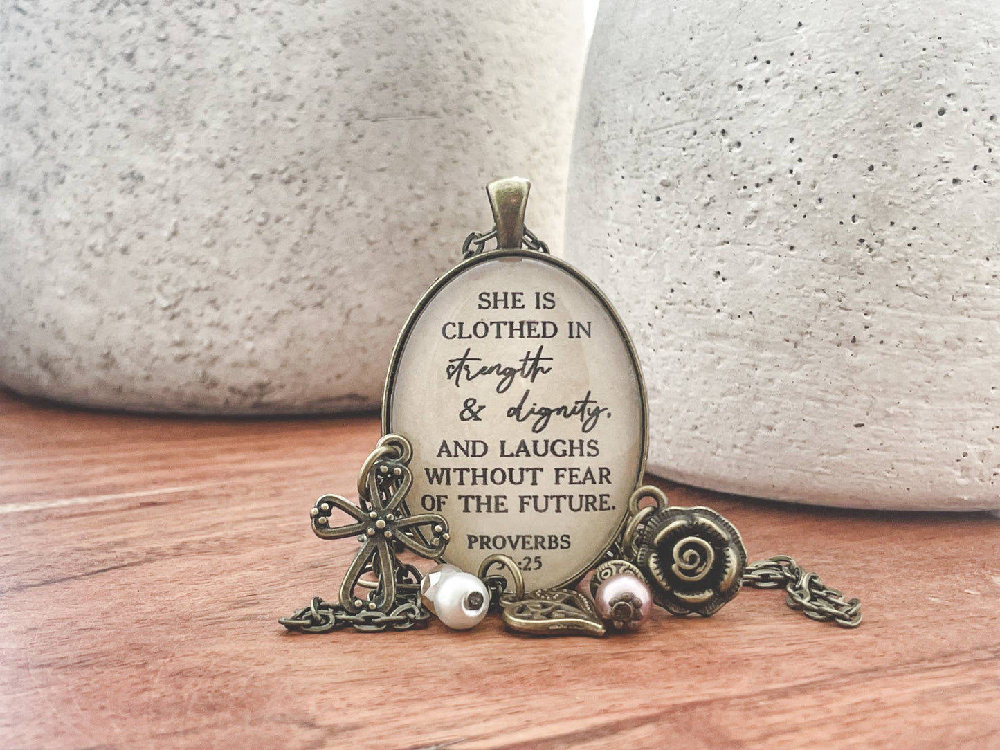 She is clothed in strength and dignity Proverbs 31 necklace: Montana Boho Western Spirit Jewelry