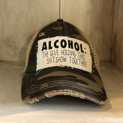 Yellowstone Trucker Hat Series: “Alcohol The Glue Holding This Shit Show Together