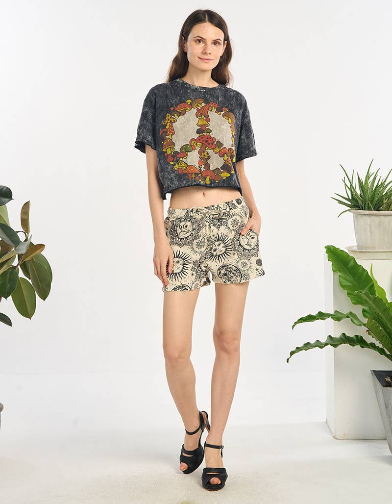 Shorts —  Cotton Moon Print
