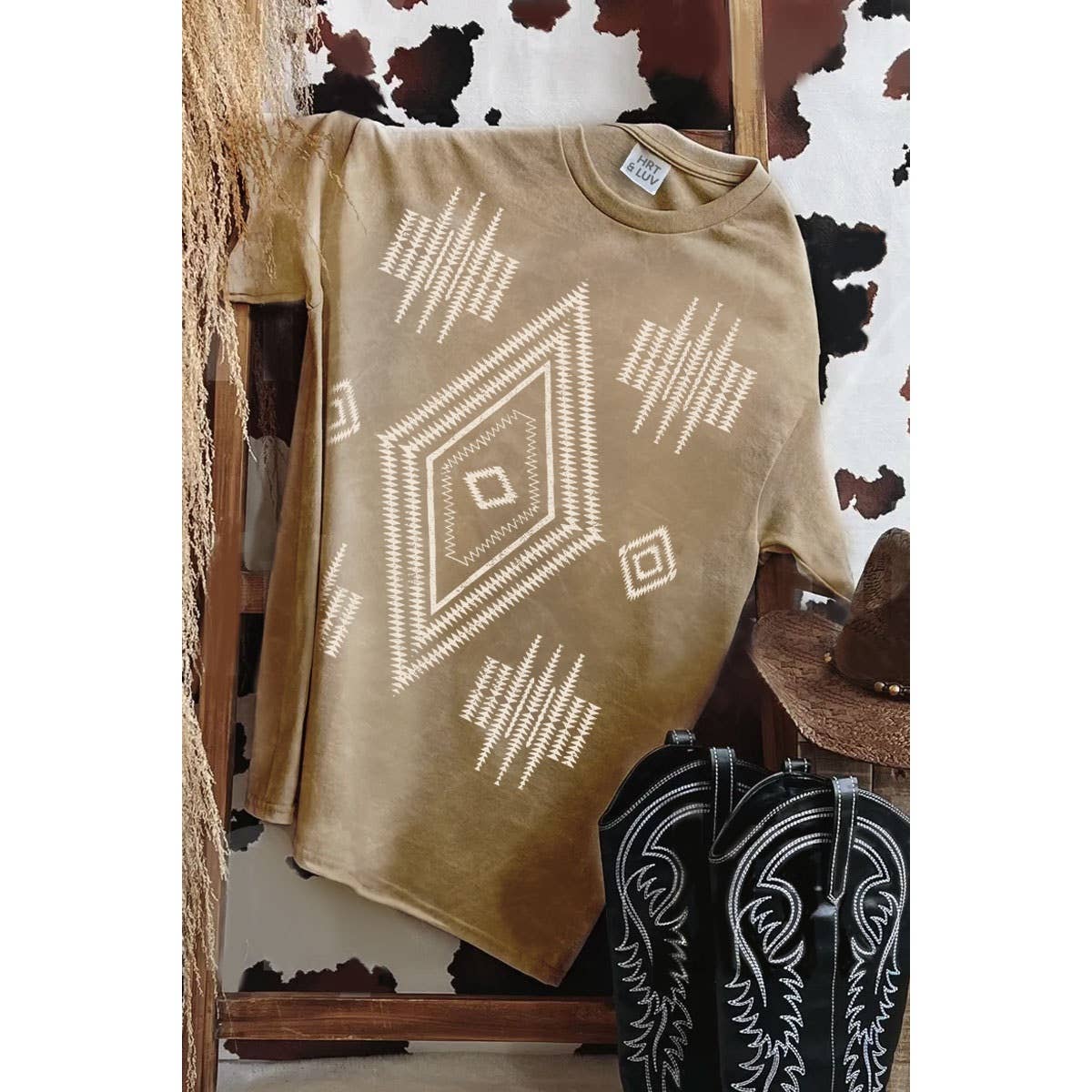 AZTEC TRIBAL BOHO MINERAL GRAPHIC TEE