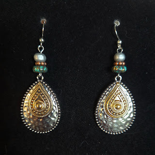 Jewerly By Jess: Tear drop mixed metal earrings