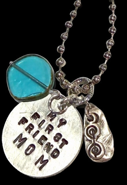 Sue Dow Designs—Storied Metals: Momma Necklace (Mom, My First Friend)