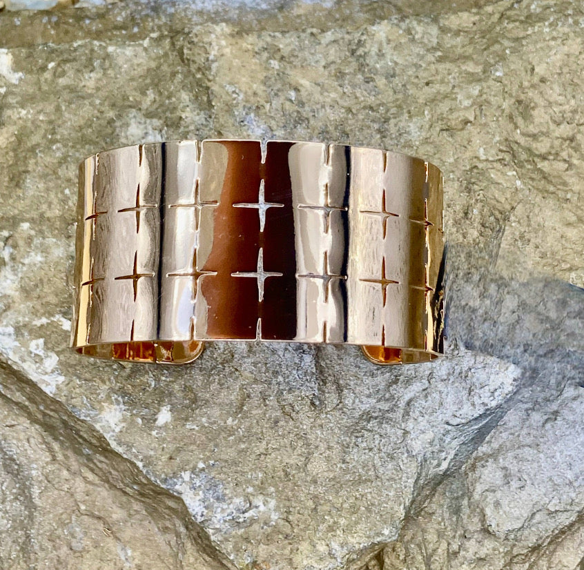 VOGUE—Runway Series: Gold Plated Cross Cuff Bracelet