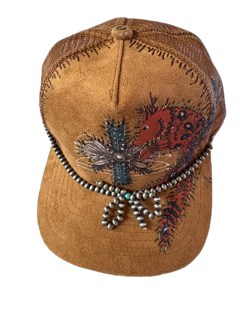 The 406 Mad Hattie: Trucker Hat: "Fox Whisperer" MT 2 Feathers Series