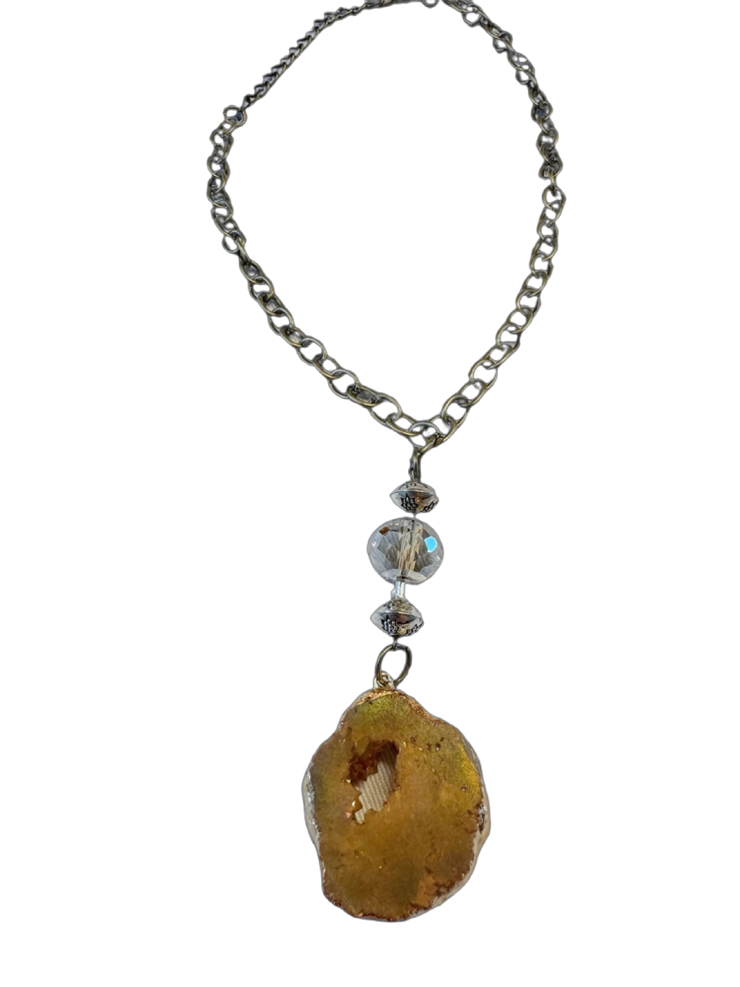 Ripples of YELLOWSTONE—"Druzy Dream" Necklace  (Precious Stone)