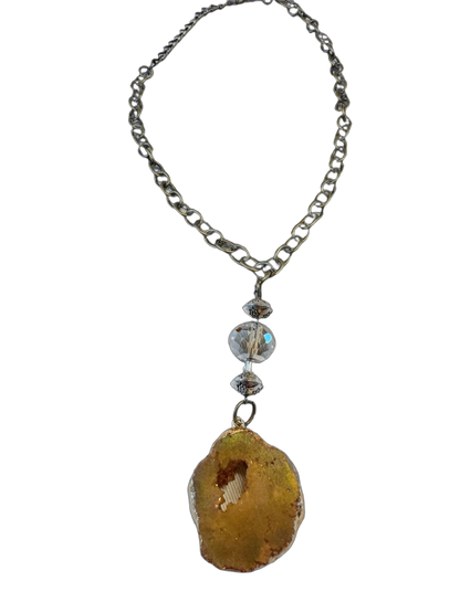 Ripples of YELLOWSTONE—"Druzy Dream" Necklace  (Precious Stone)