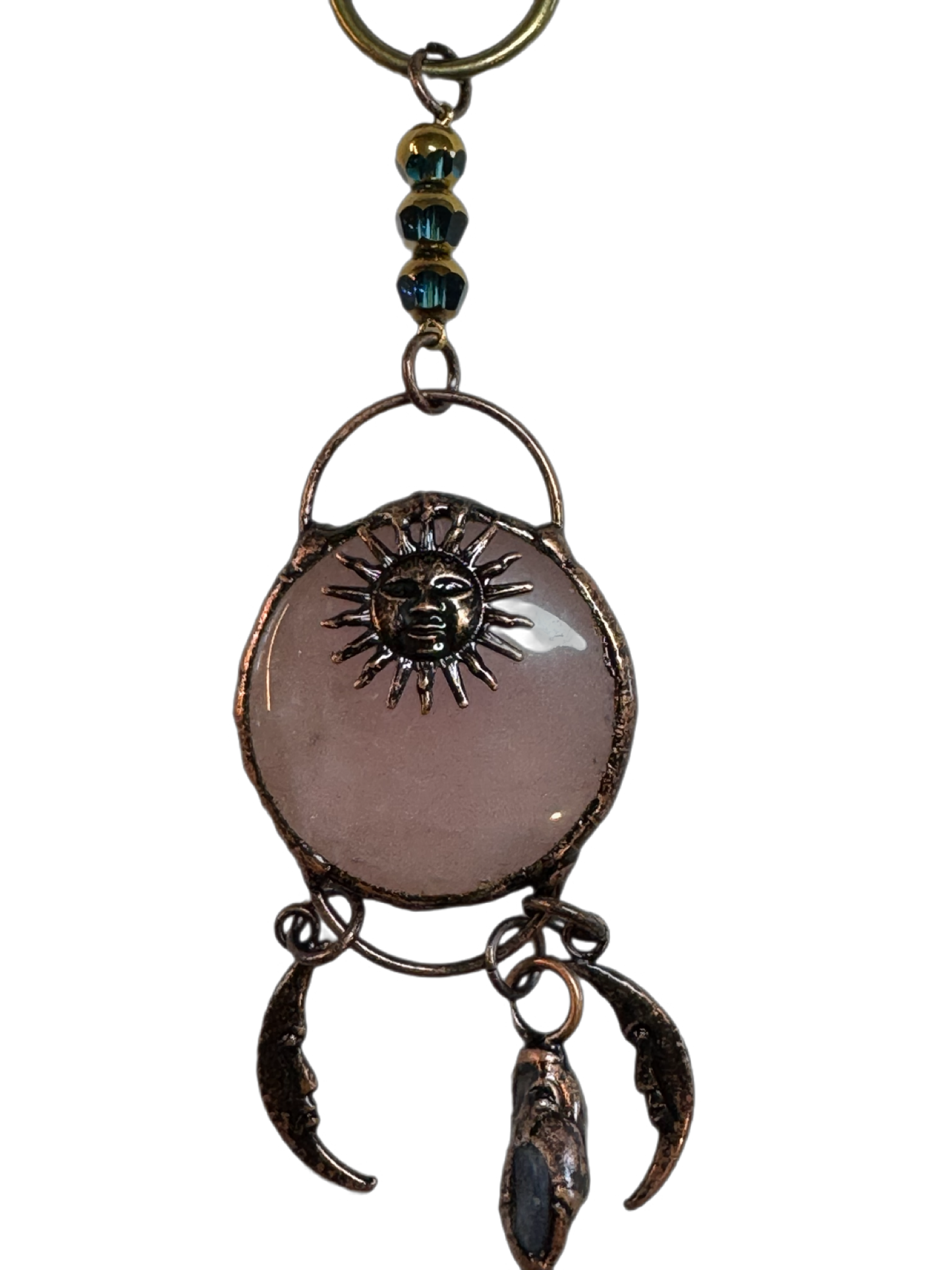 Rocky Mountain Spirit Jewelry: Natural Stone  Sun God Moon  Pendant