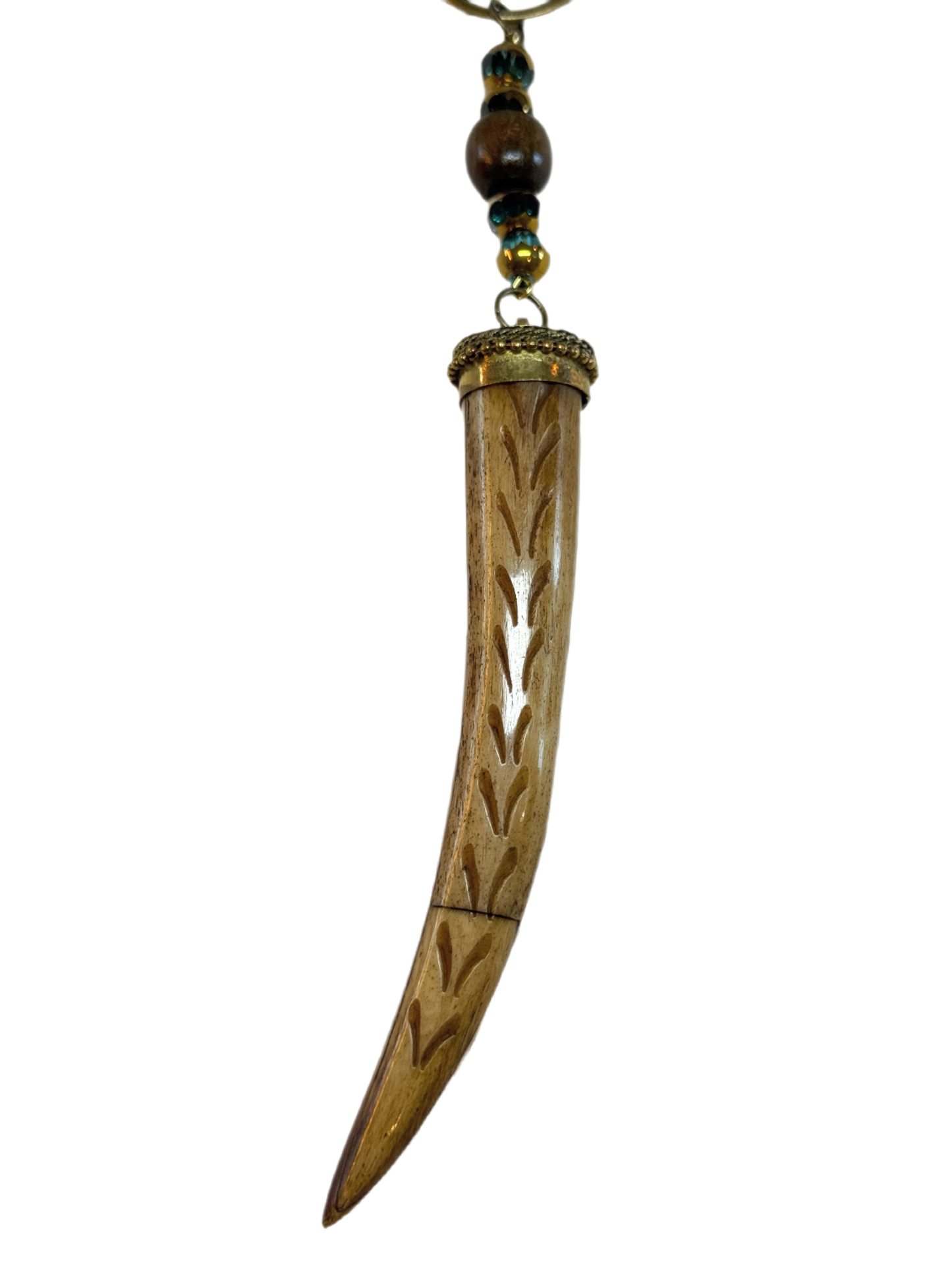 Ripples of YELLOWSTONE—"Tiger Tooth & Bead" Neckalce