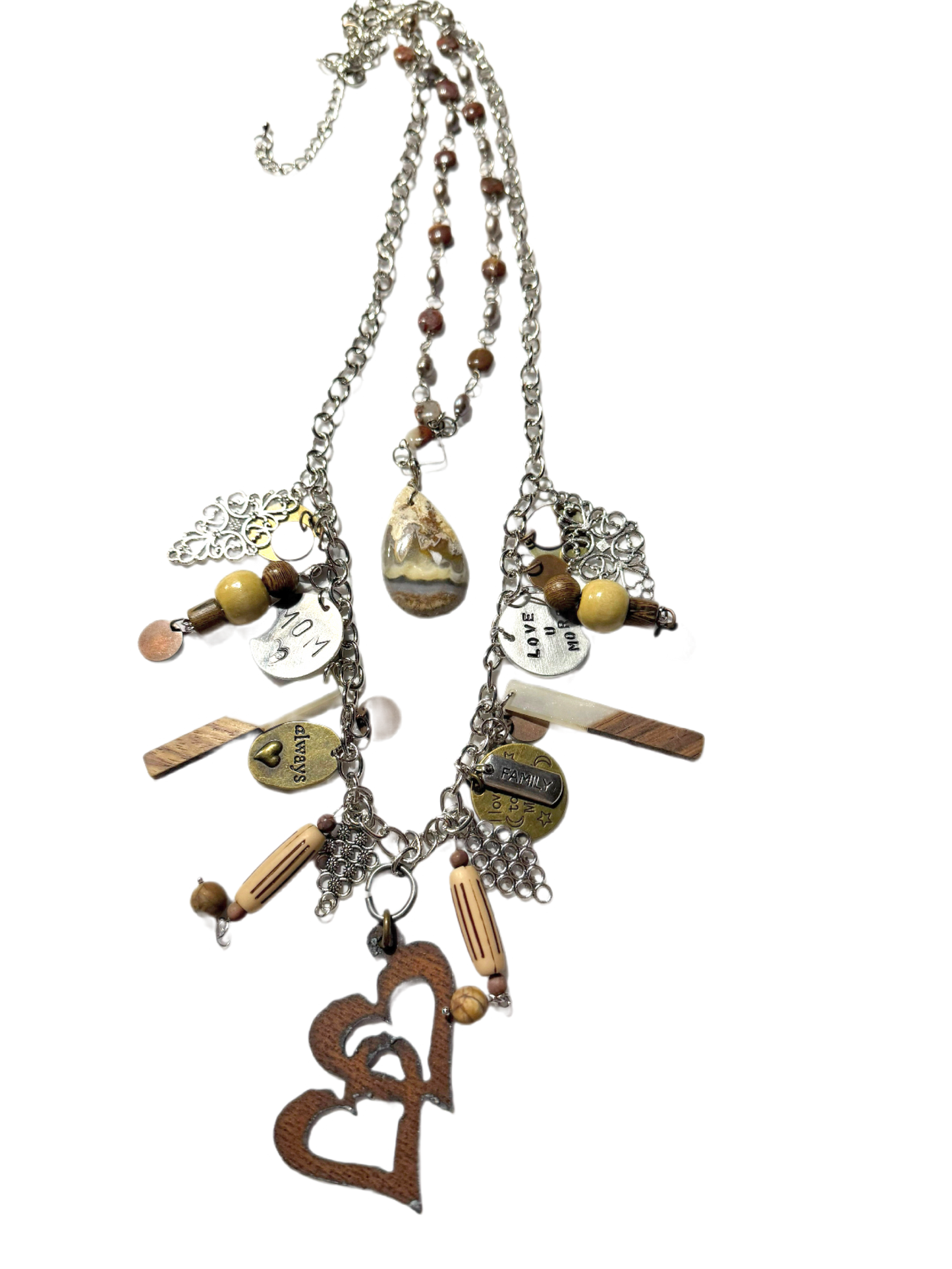 Momma Necklace (Double Heart