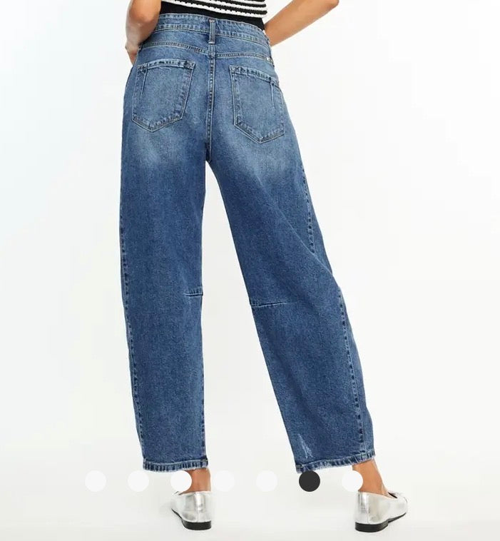 Relaxed Fit Barrel Jeans: Montana Boho Western Spirit Fashion: