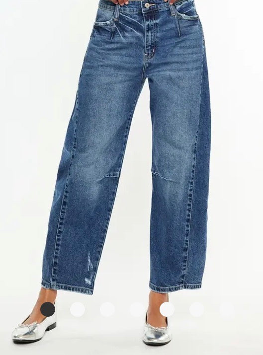 Relaxed Fit Barrel Jeans: Montana Boho Western Spirit Fashion: