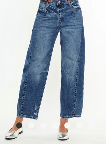 Relaxed Fit Barrel Jeans: Montana Boho Western Spirit Fashion: