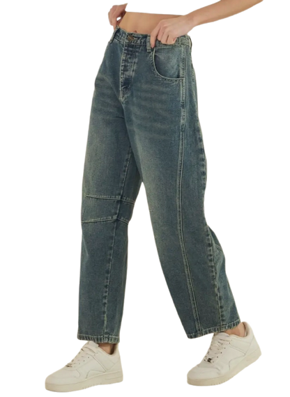 Relaxed Fit Barrel Jeans: Montana Boho Western Spirit Fashion: