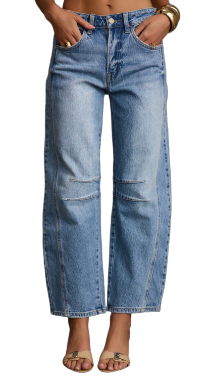 Relaxed Fit Barrel Jeans: Montana Boho Western Spirit Fashion: