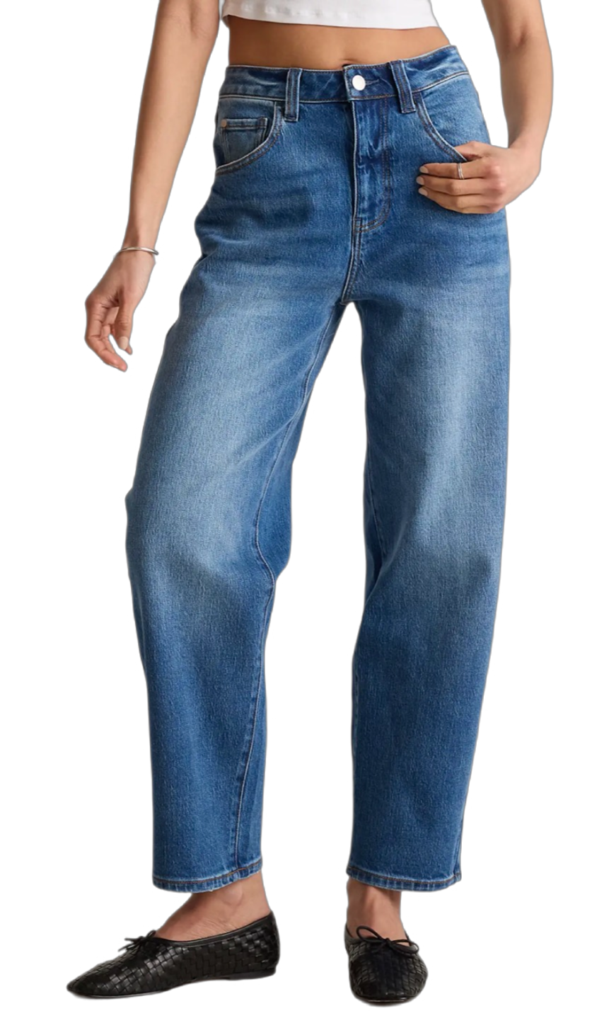 Relaxed Fit Barrel Jeans: Montana Boho Western Spirit Fashion: