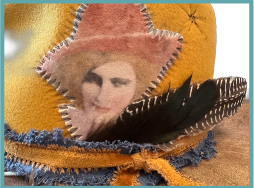 The 406 Mad Hattie. Meet "BoHO Betty" (Yellow, Felt, Fedora, Vintage Cowgirl, Cowhide)