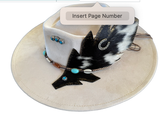 The 406 Mad Hattie.  Meet "Fancy Rider" (Creme, Heat-Dome, Cowhide Feather, Turquoise, Fedora)