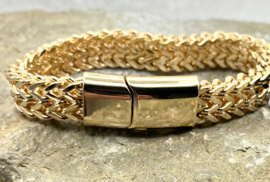 VOGUE—Runway Series: Gold Mesh Magnetic Chain  Bracelet