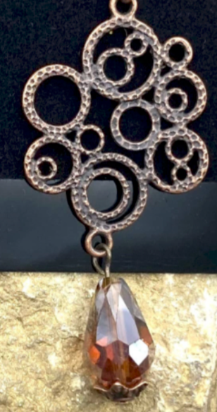 "Ripples of YELLOWSTONE" Jewelry: Copper Crystal Earring Charm Drop