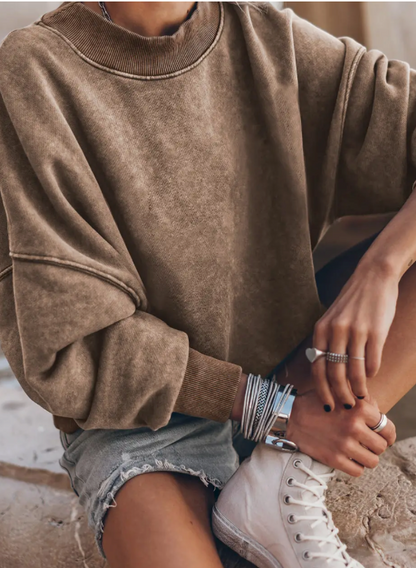 Casual Wanderer COMFY Series: Washed Drop Shoulder Sweatshirt