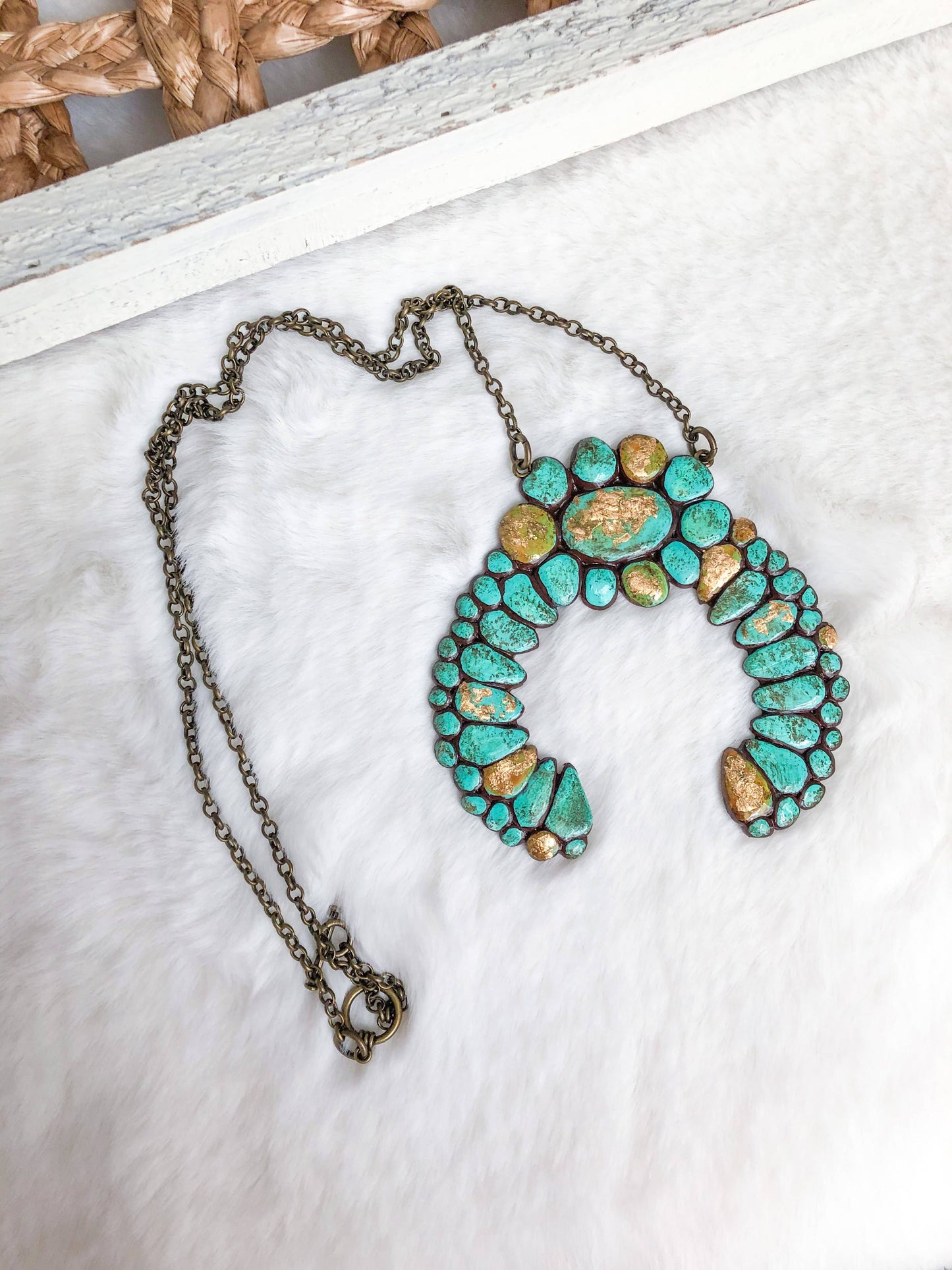 Aspen Necklace Western Handmade Turquoise (Squash Blossom)