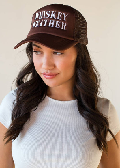 Montana Boho Western Spirit Hat: Brown Whiskey Weather Trucker Hat