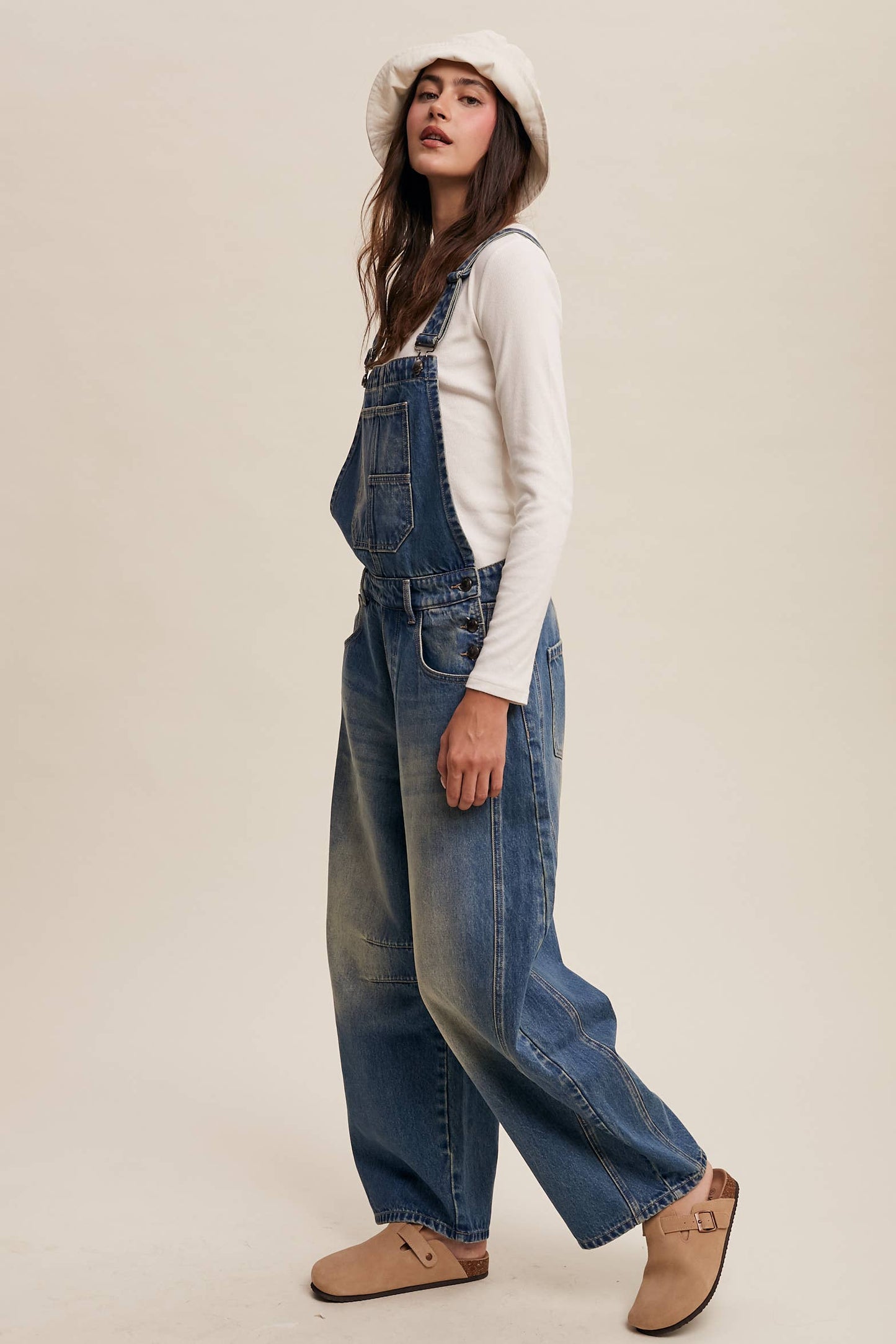 FREE SPIRIT DREAMER Series: Barrel Jean Denim Overall