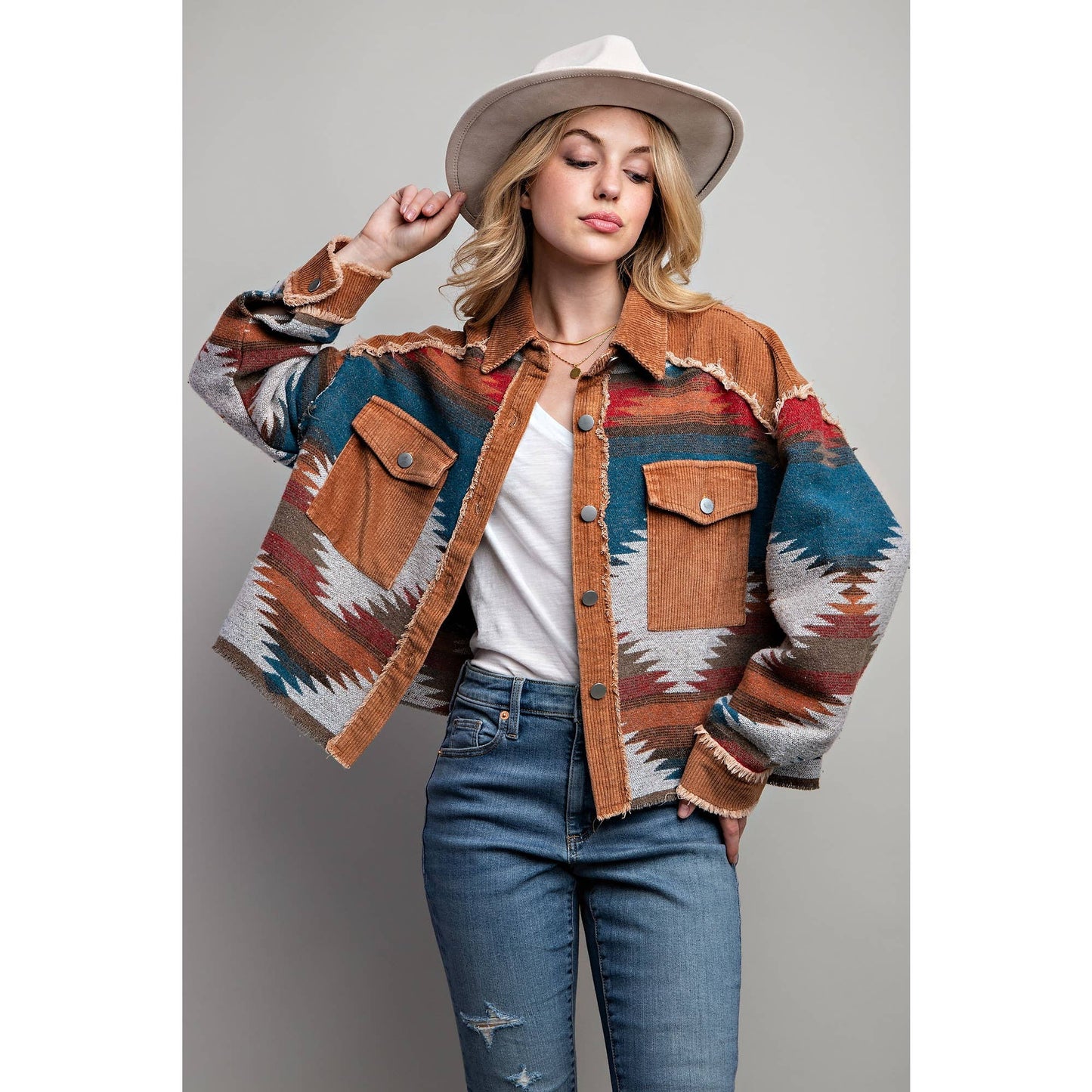 Montana Boho Western Spirit Fashion: AZTEC; COLORBLOCK; SHIRT JACKET