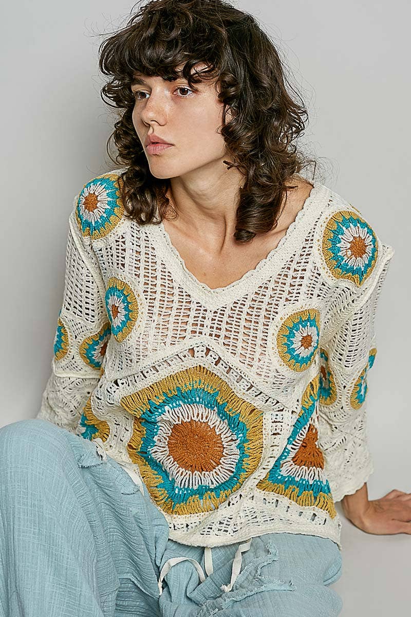 Granny Circle Motif Scalloped Edge Crochet Top: FREE SPIRIT DREAMER Series: Boho &amp; Free-People loving styles.&nbsp;