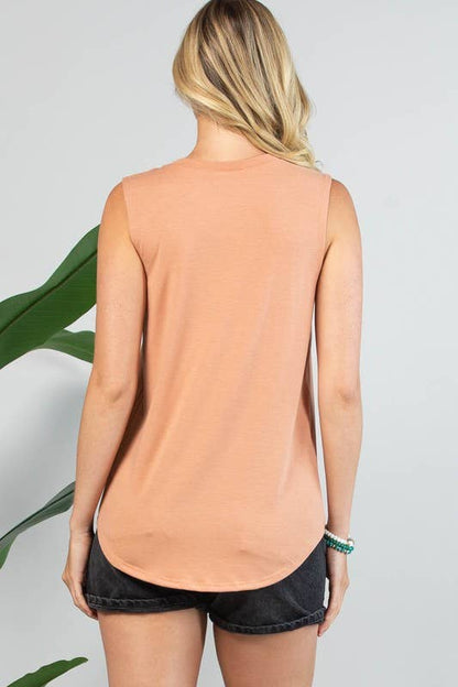 Montana Boho/Western Spirit Fashion: ALEX BOOT STITCH GRAPHIC SLEEVELESS TOP