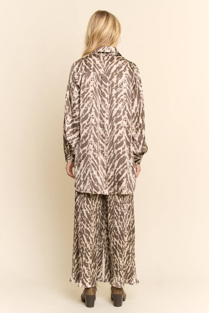 FREE SPIRIT DREAMER Series: LONG-SLEEVEM BLOUSE WIDE LEG PLEATED PANTS