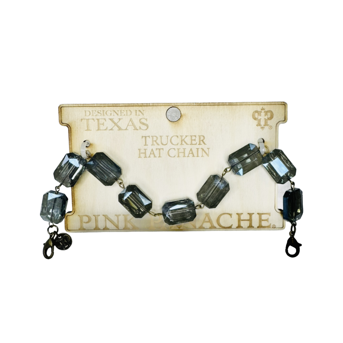"Ripples of YELLOWSTONE" Jewelry: Trucker hat rectangle crystal bead chain