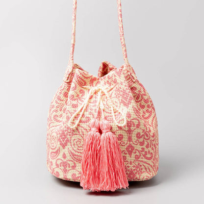 Vintage Print Bucket Shoulder Bag: FREE SPIRIT DREAMER Series: Boho & Free-People loving styles.