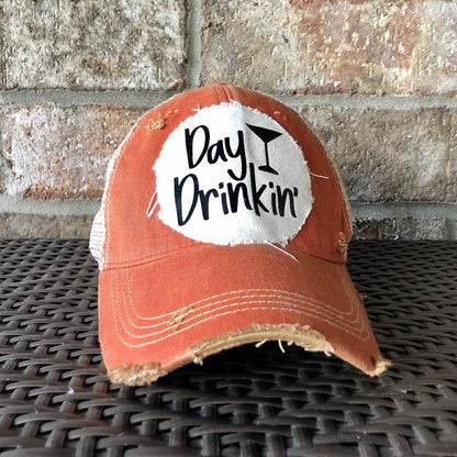 Yellowstone Trucker Hat Series: Day Drinkin Ball Cap, Distressed Hat, Weathered Hat