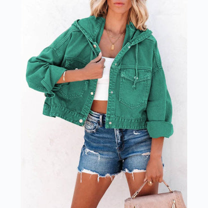 Montana Boho Western Spirit Fashion: Fashion-Forward Hooded Loose Denim Jacket