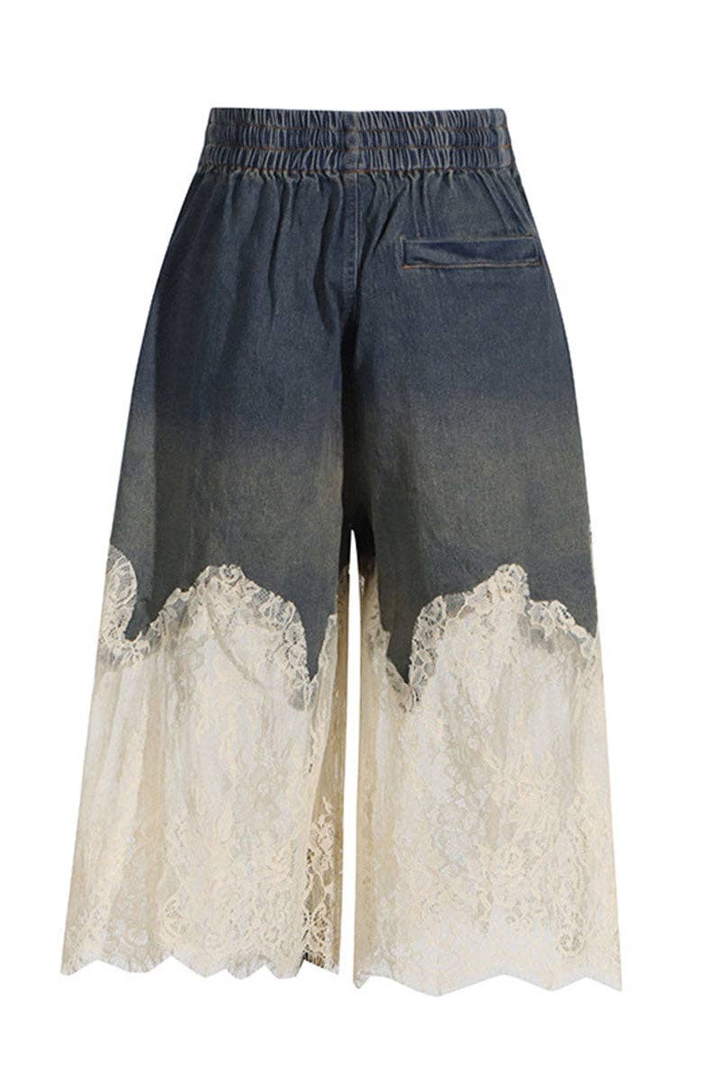 Lace-Trim Denim Short: Be A Show-Stopper—Simply IRRESISTIBLE