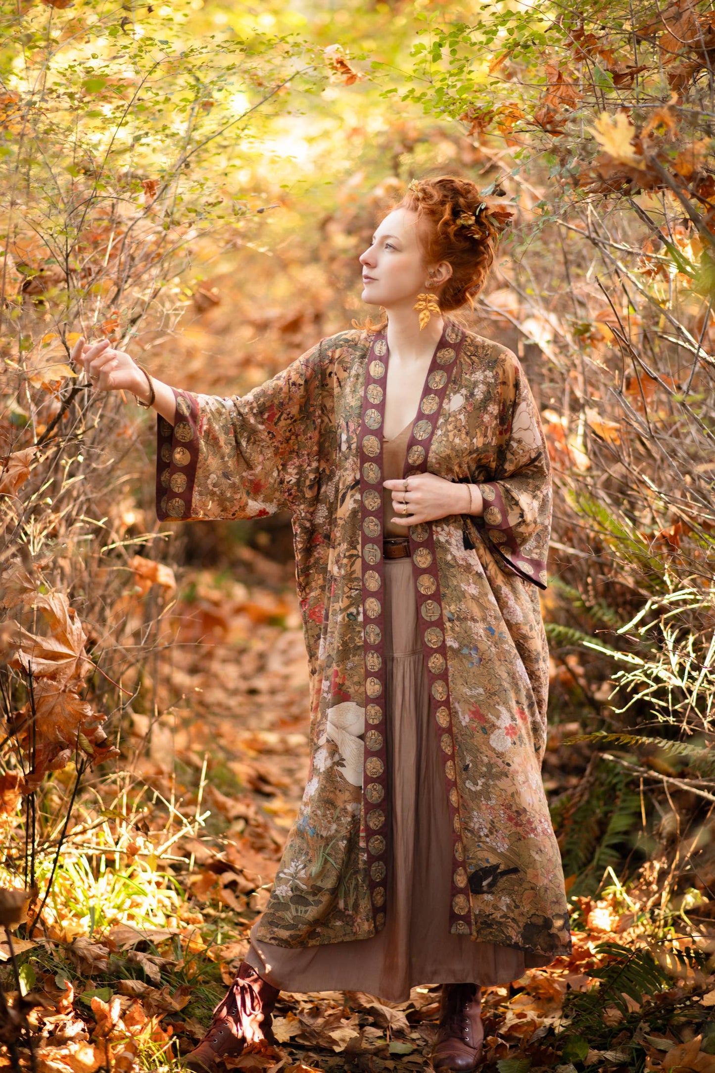 Dream Weaver Opera Duster Kimono Robe w/ Zodiac Signs