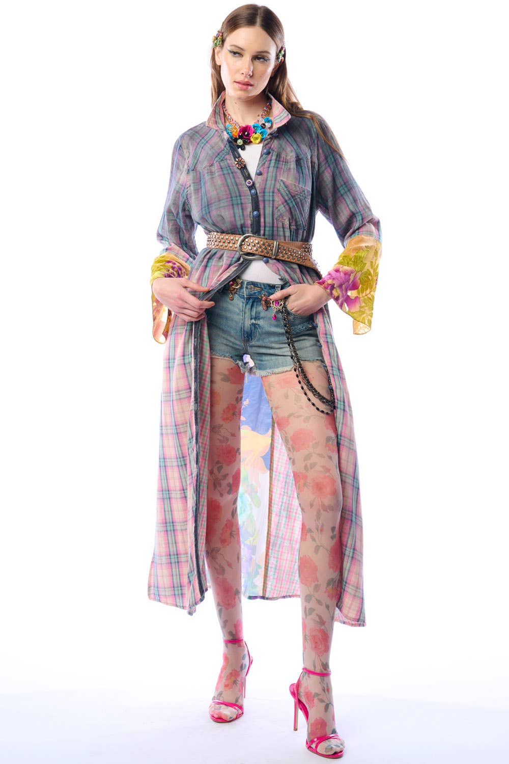 BoHO Fashion: Wendall Pink Plaid Duster— FREE SPIRIT DREAMER Series: Boho & Free-People loving styles.
