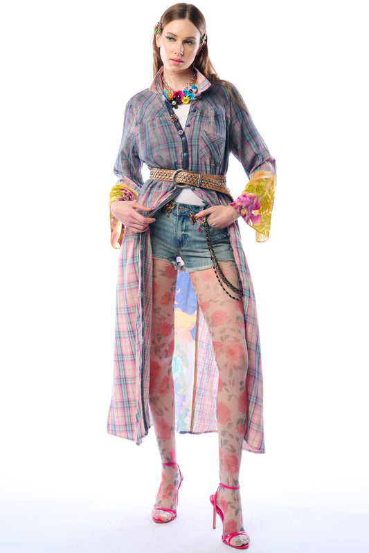 BoHO Fashion: Wendall Pink Plaid Duster— FREE SPIRIT DREAMER Series: Boho & Free-People loving styles.
