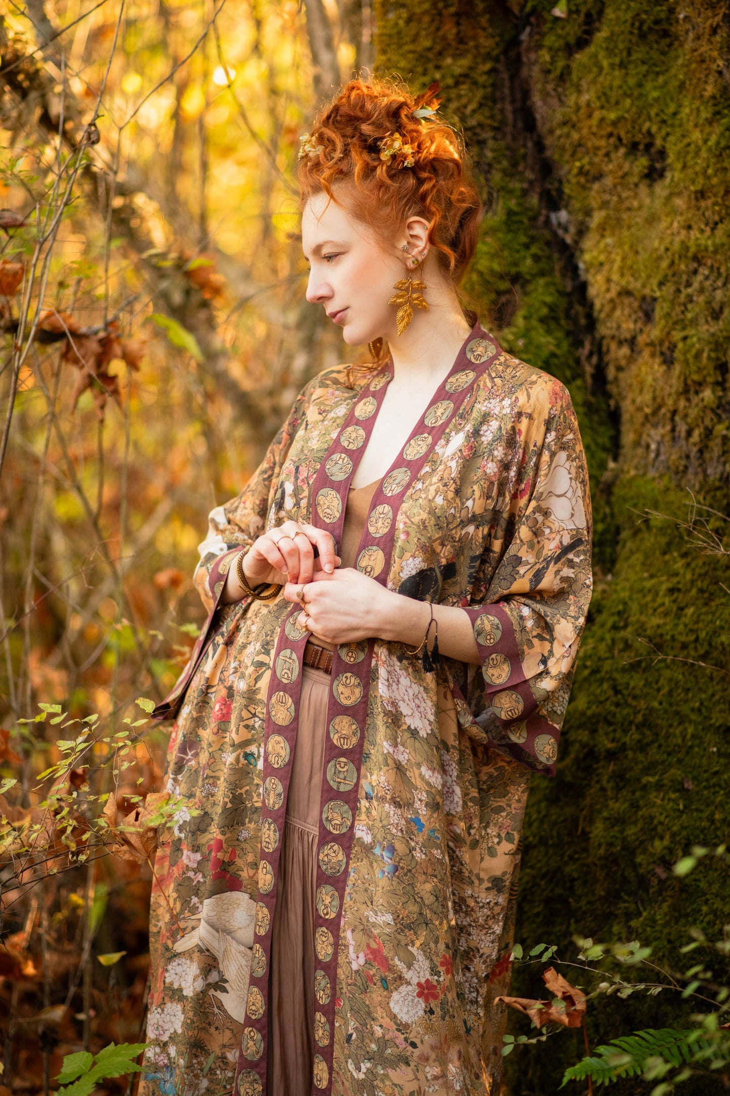 Dream Weaver Opera Duster Kimono Robe w/ Zodiac Signs