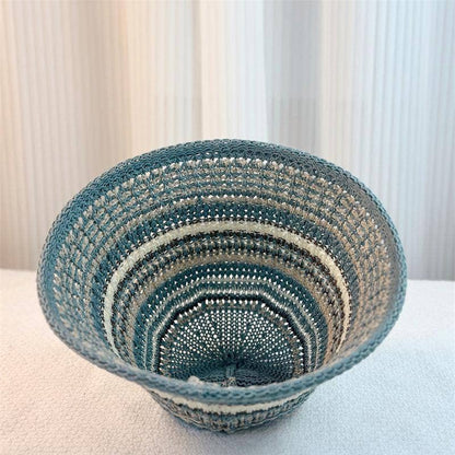 Boho Striped Straw Bucket Hat Breathable Sun Hat: Montana Boho Western Spirit Fashion