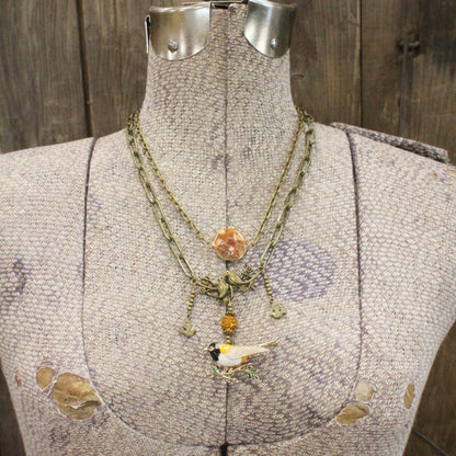 Song Bird Beauty Mustard Necklace: FREE SPIRIT DREAMER Series: Boho & Free-People loving styles.